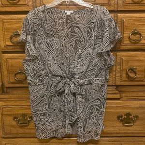 Apt. 9 Short-sleeve Blouse Black/Gray Size 1X